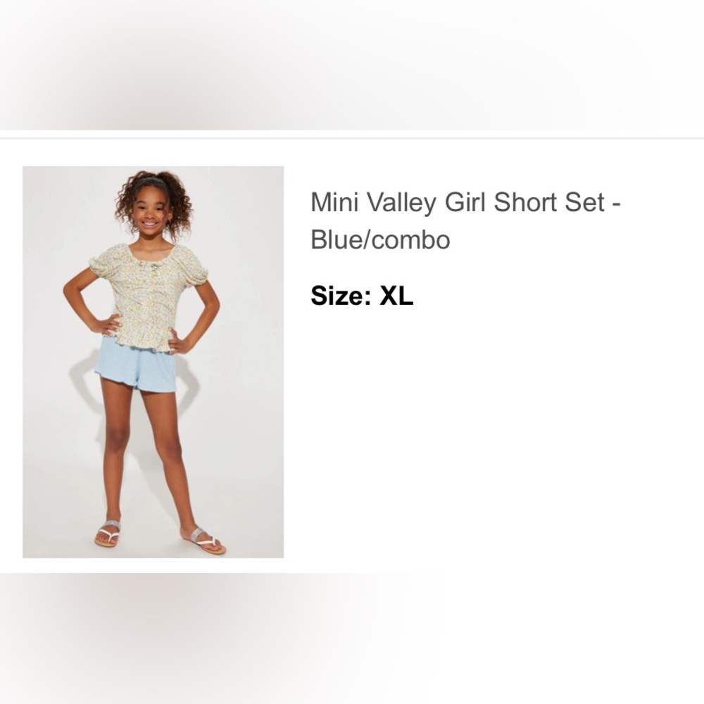Mini Valley Girl Short Set - Blue/combo   Fashion Nova NWT